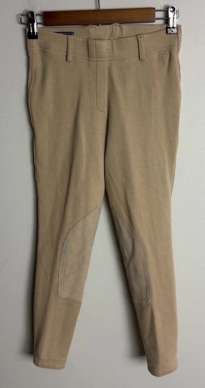 Ariat Tan Knee Patch Equestrian Riding Breeches Pants 10009655 Kid Child Girl